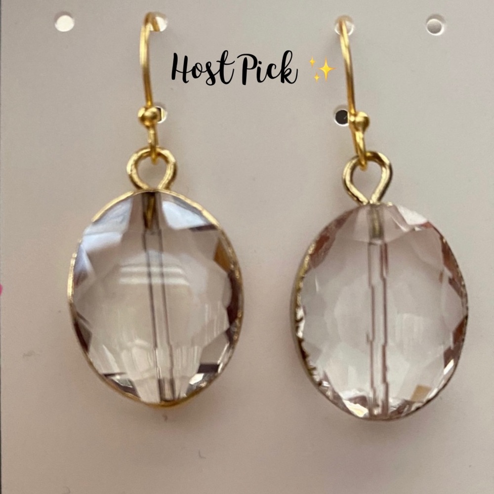 ✨Gold Clear Crystal Dangle Earrings